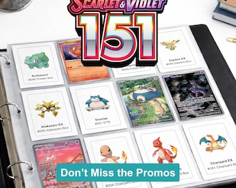 Pokemon 151 Promo Card Placeholders Printable | Promo Binder Inserts PDF | Master Set Promo Cards Organizer | Instant Download
