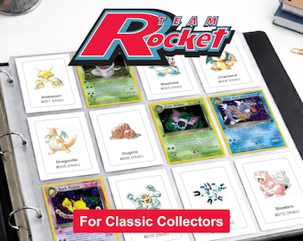 Pokemon Team Rocket Binder Pages Printable | Card Checklist PDF | Master Set | Instant Download