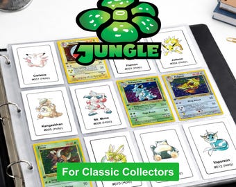 Pokemon Jungle Set Binder Pages Printable | Card Checklist PDF | Master Set | Instant Download