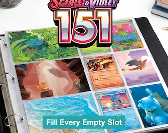 Pokemon 151 Binder Filler Inserts Printable | Set Art Inserts PDF | Master Set Binder Organizer Cards | Instant Download