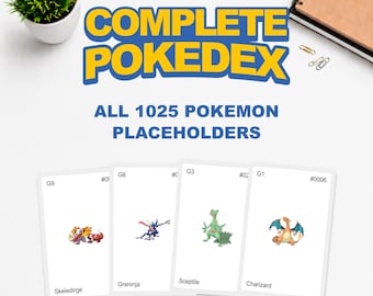Pokemon Complete Pokedex Binder Pages Printable | English Edition | National Dex Card Placeholders PDF | Binder Inserts