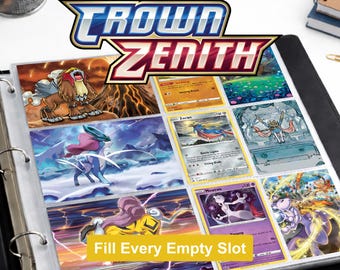 Pokemon Crown Zenith Binder Filler Inserts Printable | Set Art Inserts PDF | Master Set Binder Organizer Cards | Instant Download