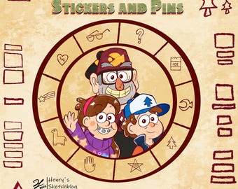 Pines acrílicos del zodíaco de Gravity Falls