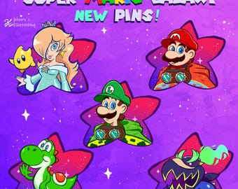 Super Mario Galaxy Inspired Acrylic Pins (Includes Fox McCloud!)