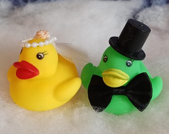 Bride and Groom Rubber Duck Set, Wedding Favor