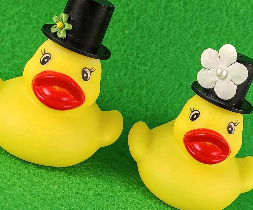 Top Hat Duck, Fancy Rubber Duck With Flower - Etsy