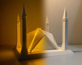 Faisal Mosque Lantern, modern Islamic Decor, candle lit Mini Masjid, Eid and Ramadan Decor, Premium Quality Realistic Model, gift for muslim