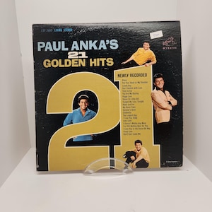 Paul Anka, Young, 21 Golden Hits, 33, LP, Vinyl Record, Vintage