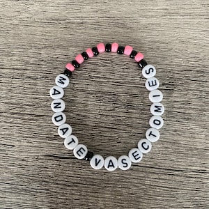 Mandate Vasectomies Political Bracelet, Activist Bracelet, Reproductive Rights, Eat the Rich, Political Statement, Political Corruption,