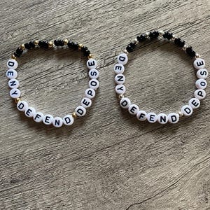 Deny Defend Depose Political Bracelet, Activist Bracelet, Free Speech Bracelet, Eat the Rich, Political Statement, Political Corruption