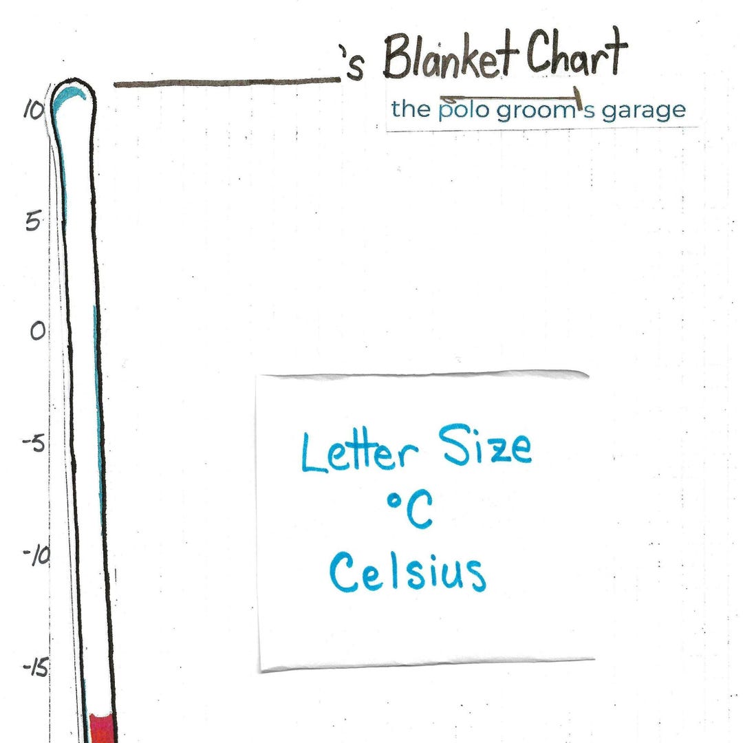 Horse Blanket Chart Celsius Printable Template Letter Size Etsy