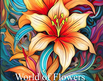 World of Flowers Coloring Book - Book 6