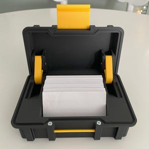 Porte-cartes de visite style boîte à outils | Boîtier robuste | Cartes UE/Royaume-Uni et États-Unis | Peut contenir plus de 75 cartes | Fait main | Cadeau pour lui | Boîte de rangement | Carte de visite