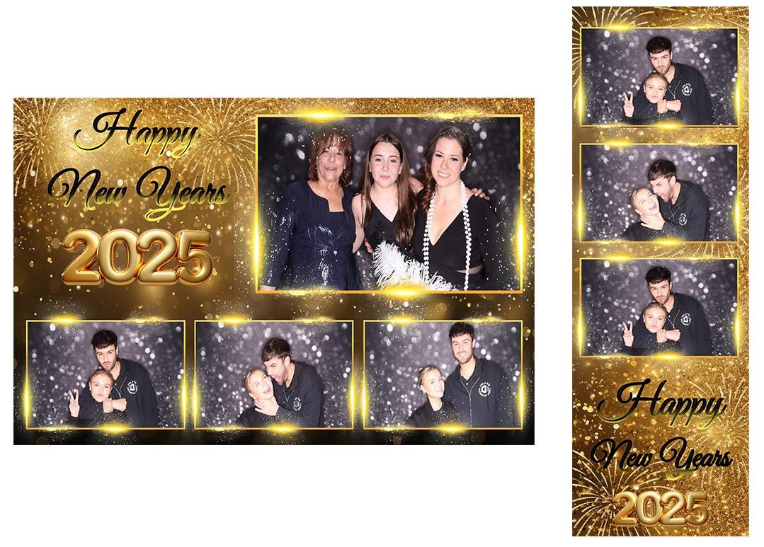 New Year's Eve Photo Booth Template, 4x6, 2x6, NYE Photo Booth Template