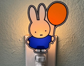 3D Printed Miffy  Night Light with White LED Glow