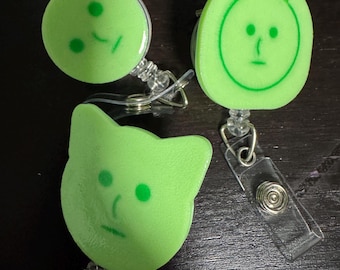 Glow in the Dark Smiski Custom Badge Reels | Blind Box Handmade  ID Badge Reel