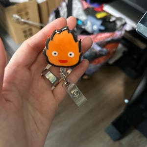 Calcifer Custom Badge Reels | Handmade  Badge Reel