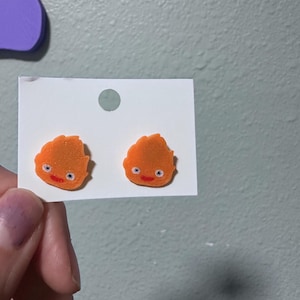 calcifer stud earrings