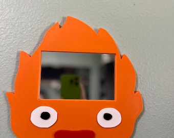 Little fire demond Inspired Mirror | 3D Printed Anime Decor (9x9 inch).