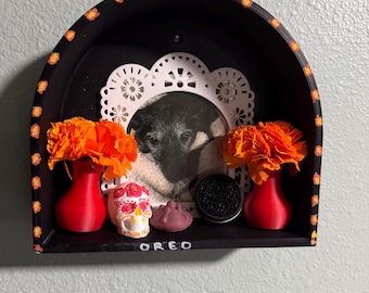 Personalized Pet Memorial Ofrenda, Day Of The Dead Altar, Pet Shadow Box (DIY Kit)