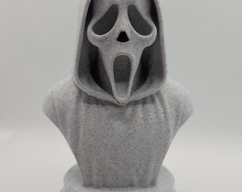 Ghostface Bust - 3D Printed Marble Halloween Decor Collectible Horror Slasher Myers Voorhees Chucky Scary Movie Scream Friday the 13th