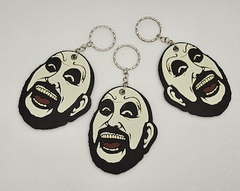 Captain Spaulding Keyring - 3D Printed House of 1000 Corpses Keyring - Double Sided with 25mm Ring - Horror Slasher Scary Movie Halloween