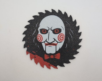 Billy The Puppet Saw Blade Wall Art - 3D Printed Wall Art Saw Horror Slasher Gore Movie Collectible Household Decor Halloween Scary Spooky
