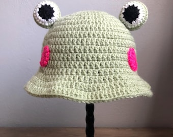 Crocheted Frog Bucket Hat