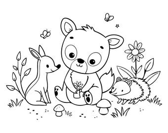 Forest Animals SVG | Woodland Animal Clipart | Deer Fox Bear Bunny Cut File | Cricut Silhouette Design | Svg Png Eps Dxf Pdf
