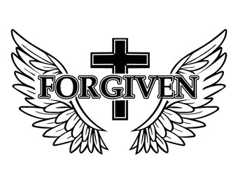 Forgiven PNG, Christian Jesus Shirt Design, Vintage Aesthetic for DTG & Sublimation, png svg eps dxf pdf files included