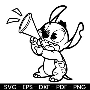 Stitch Svg, Stitch Outline Svg, Stitch Silhouette Svg, Lilo And Stitch Svg Design, Cute Alien Svg For Cricut, Svg, Png, Dxf, Eps, Pdf