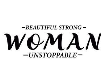 Strong Woman SVG PNG pdf – She Is Strong SVG, Motivational Quote, Inspirational Female Silhouette, Entrepreneur Woman Design