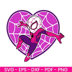 Pacote PNG SVG de Aranha Fantasma – Arquivos Digitais de Fanart de Gwen Stacy para Adesivos, Camisetas e Cricut Crafts (svg, dxf, eps, pdf, png)