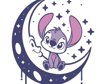 Stitch SVG – Lilo & Stitch Angel Silhouette Design for Tumblers, Shirts And Crafting Projects (svg, dxf, eps, pdf, png)