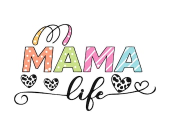 Mama Life Svg, Mama Leopardo Svg, Mama Abençoada Svg, Mãe Colorida Svg, Design de Camiseta para o Dia das Mães Svg, Svg, PNG, EPS, DXF, PDF