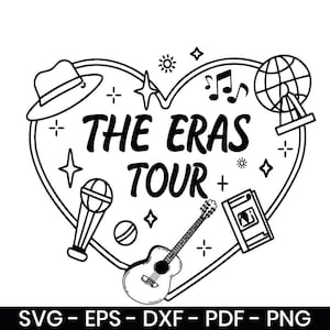 Eras Tour SVG – Retro Swiftie Heart Design for Taylor Fans & DIY Crafts (svg, dxf, eps, pdf, png)