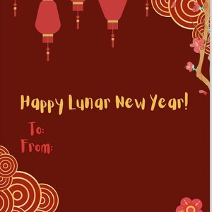 Lunar New Year Printable Cards | Chinese New Year Instant Download | Holiday Greeting Cards | Bundle pack of 4