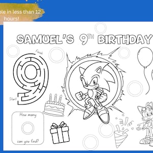 Personalized Birthday Activity Coloring Page