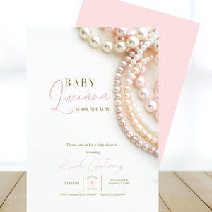 Baby Shower Invitations Pearl Theme