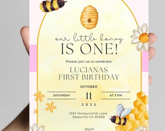 Bee Birthday Invitations