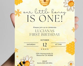 Bee Birthday Invitations