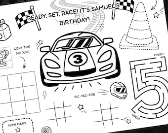 Race Car Activity Coloring Page