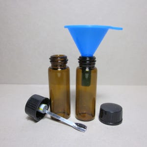 Two Pocket Vials for Sweetener/Spice & A Funnel (One Cap with Spoon)