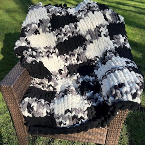 CUSTOM hand-knit chunky chenille blankets