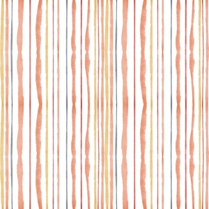 Whimsical Watercolour Summer Seamless Pattern Stripes Fabric Sublimation