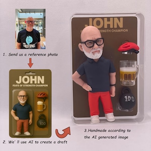 Custom Portrait Figure, Personalized Action Figure from Photo, Handmade Collectible Clay Doll, Unique Gift for Birthday & Anniversary