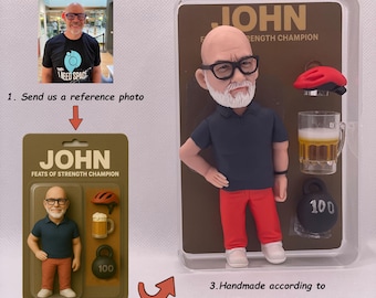 Custom Portrait Figure, Personalized Action Figure from Photo, Handmade Collectible Clay Doll, Unique Gift for Birthday & Anniversary