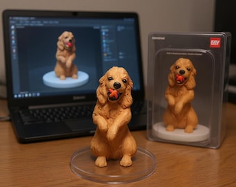Custom Dog Figurine – Handmade Polymer Clay Pet Statue