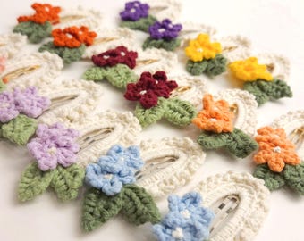 Crochet Flower Hair Clip – Handmade Cotton Mini Bloom Barrette