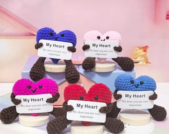Crochet Heart with Warming Words, Handmade Keepsake Gift